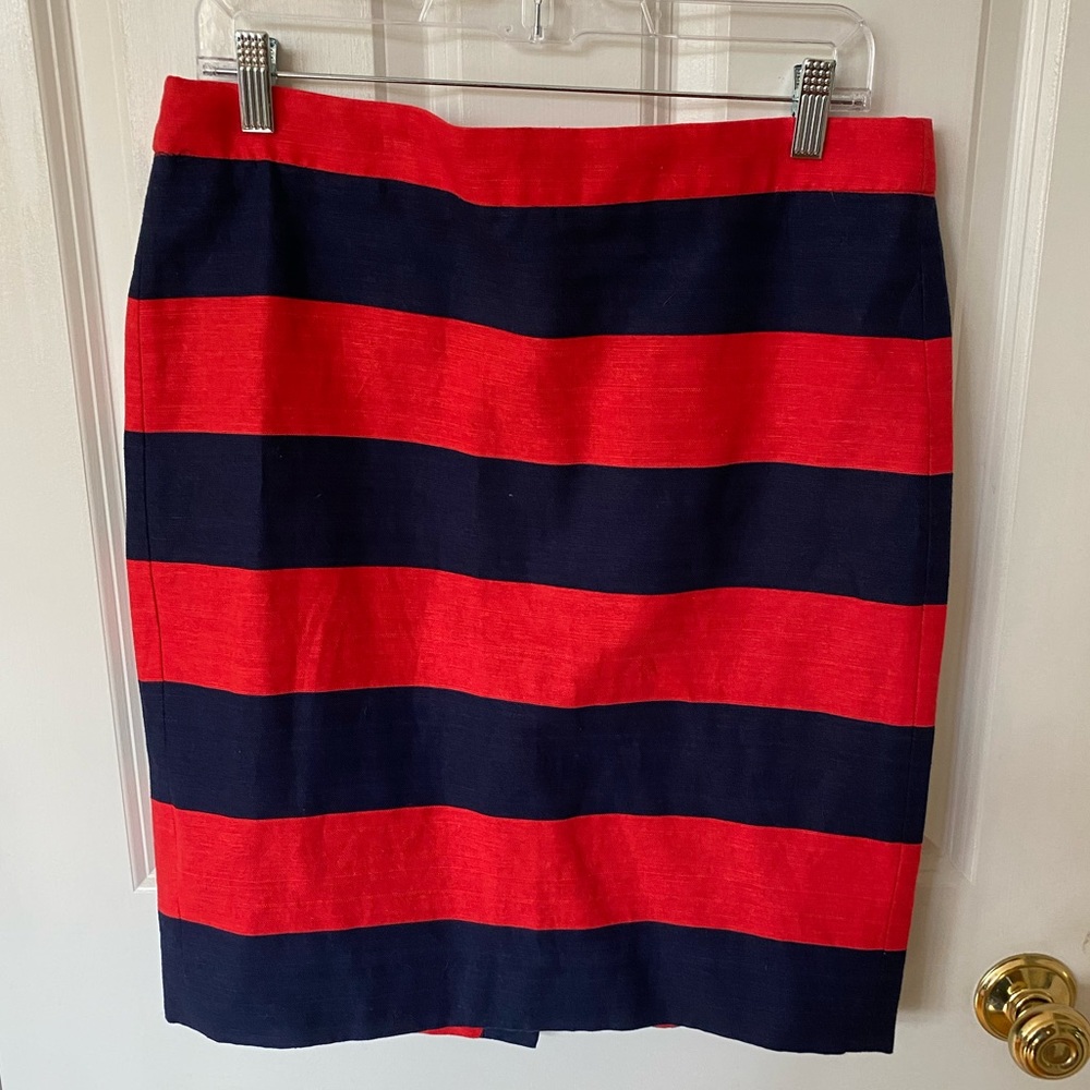 J. Crew Striped Pencil Skirt, Size 10